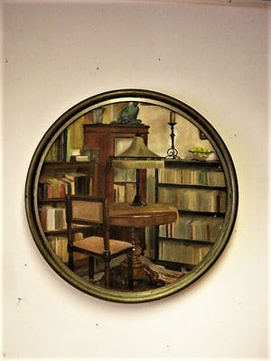 Niet of onleesbaar gesigneerd - Fraai Brits? olieverf 1930 geschilderd interieur / achterkant gesigneerd V.Bell kopen? Bied vanaf 1!