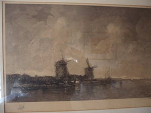 Johannes Graadt van Roggen - grote ingelijste ets naar Jacob Maris kopen? Bied vanaf 40!