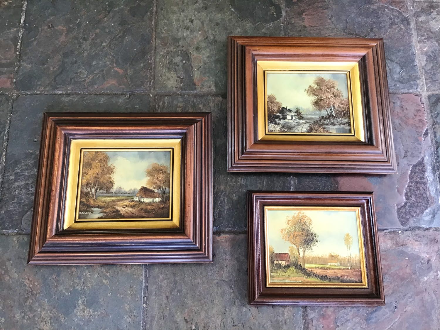 Henner Knauf - Drie kleine landschapjes. verkocht voor € 15!
