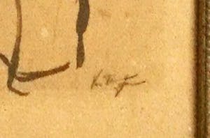 Niet of onleesbaar gesigneerd - C3675 - heer en dame aan de bar kopen? Bied vanaf 10!