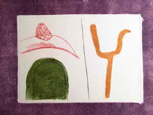 Jan Montyn - ABSTRACTIE / KLEURETS / 50x65cm / SIG / 1970 verkocht voor € 65!