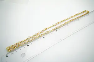 72 - Lange 18 krt geel-gouden zg. "Jasseron" ketting - met staafjes - massief kopen? Bied vanaf 2030!