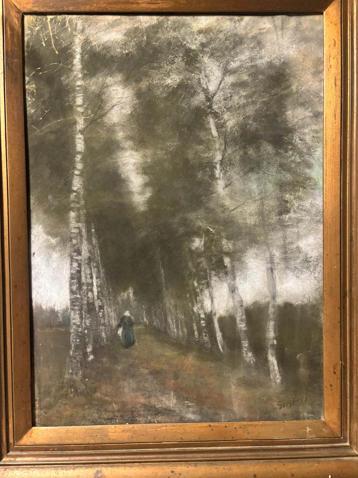 Louis Willem van Soest - Laantje met wandelende vrouw kopen? Bied vanaf 90!