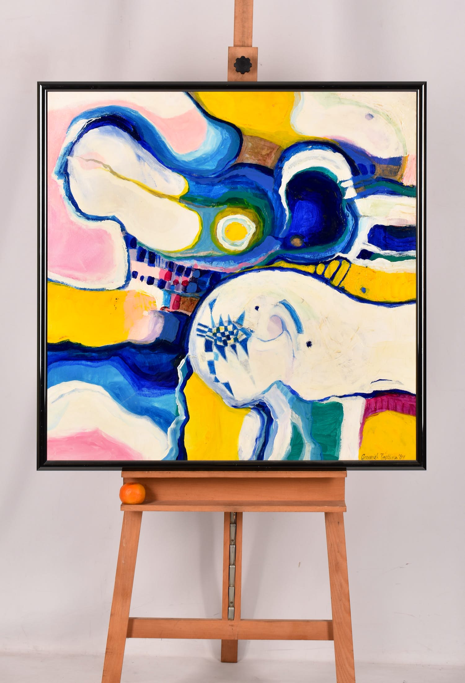 Annemiek Tjepkema - Abstract kleurrijk verkocht voor € 100!