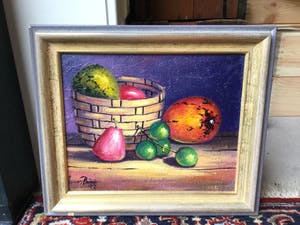 Niet of onleesbaar gesigneerd - C4125-8 - Naief Stilleven met fruit kopen? Bied vanaf 1!