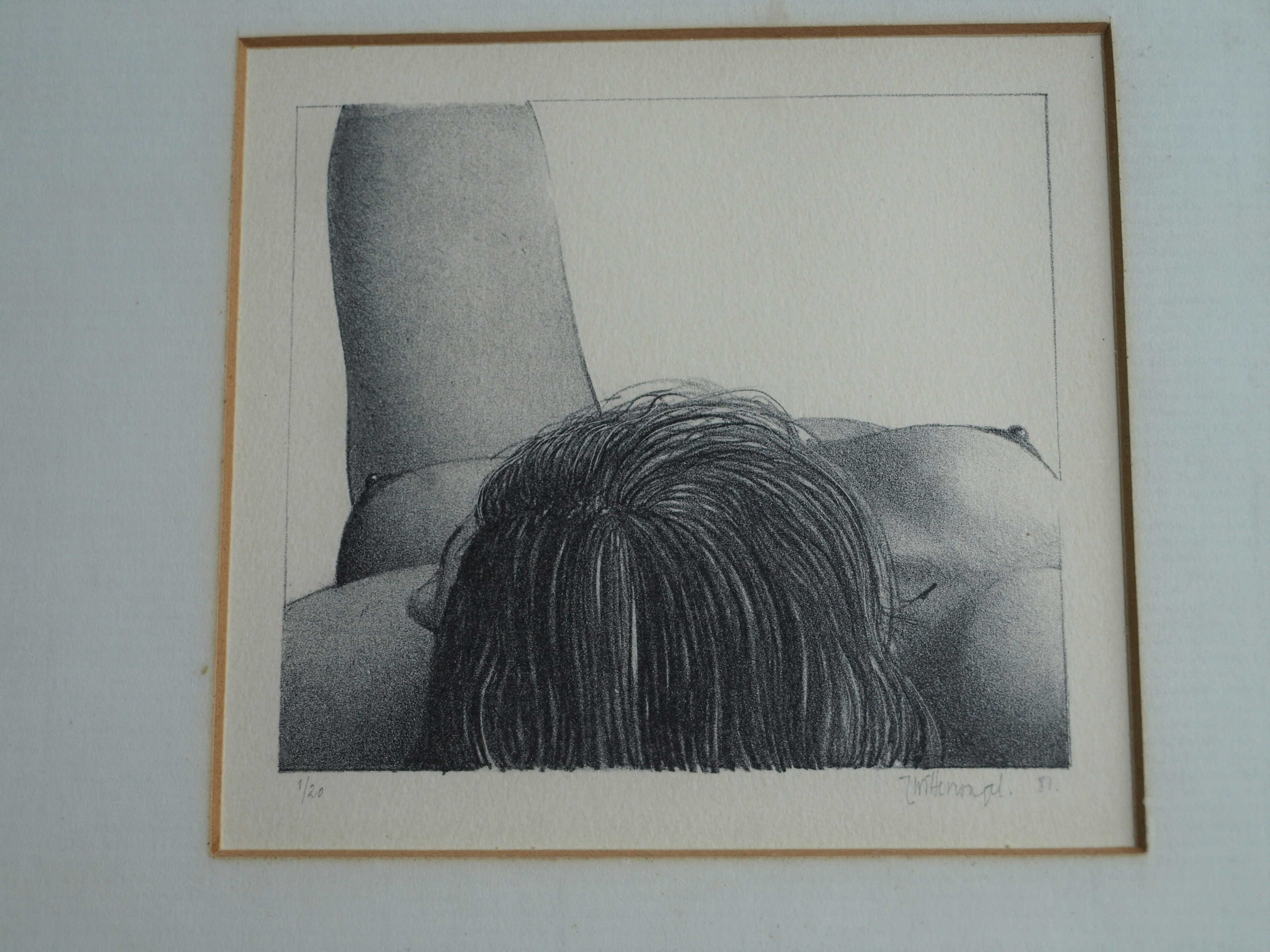 Niet of onleesbaar gesigneerd - Litho, Naakte vrouw – gesigneerd & ingelijst – nr 1/20 - 1981 kopen? Bied vanaf 1!