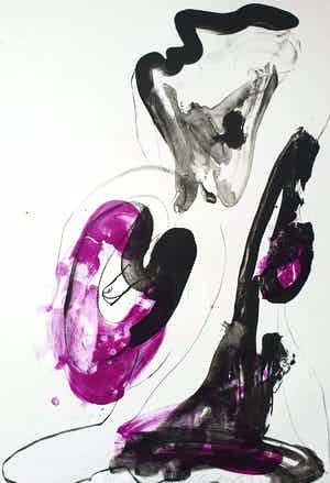 Ger Lataster - Litho: 'Compositie in paars en zwart' verkocht voor € 65!