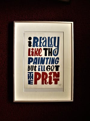 Niet of onleesbaar gesigneerd - gesigneerde PoP Art Litho "I really like the painting but ..." kleine oplage kopen? Bied vanaf 1!