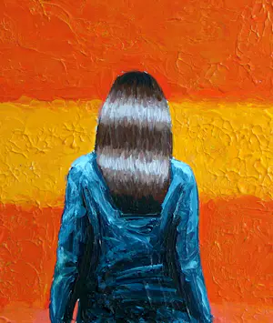 Gerard Boersma - Orange & Yellow (Vrouw kijkend naar schilderij van Mark Rothko) kopen? Bied vanaf 75!