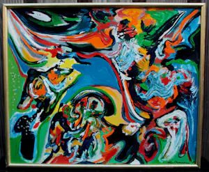 Finn Pedersen - Ingelijste olieverf op board - 1984 kopen? Bied vanaf 799!