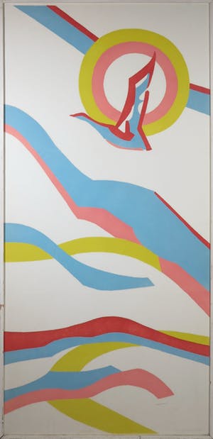 Paul Overhaus - Houtsnede op Japans papier, Gans in vlucht - Ingelijst (Zeer groot en zwaar) kopen? Bied vanaf 1!