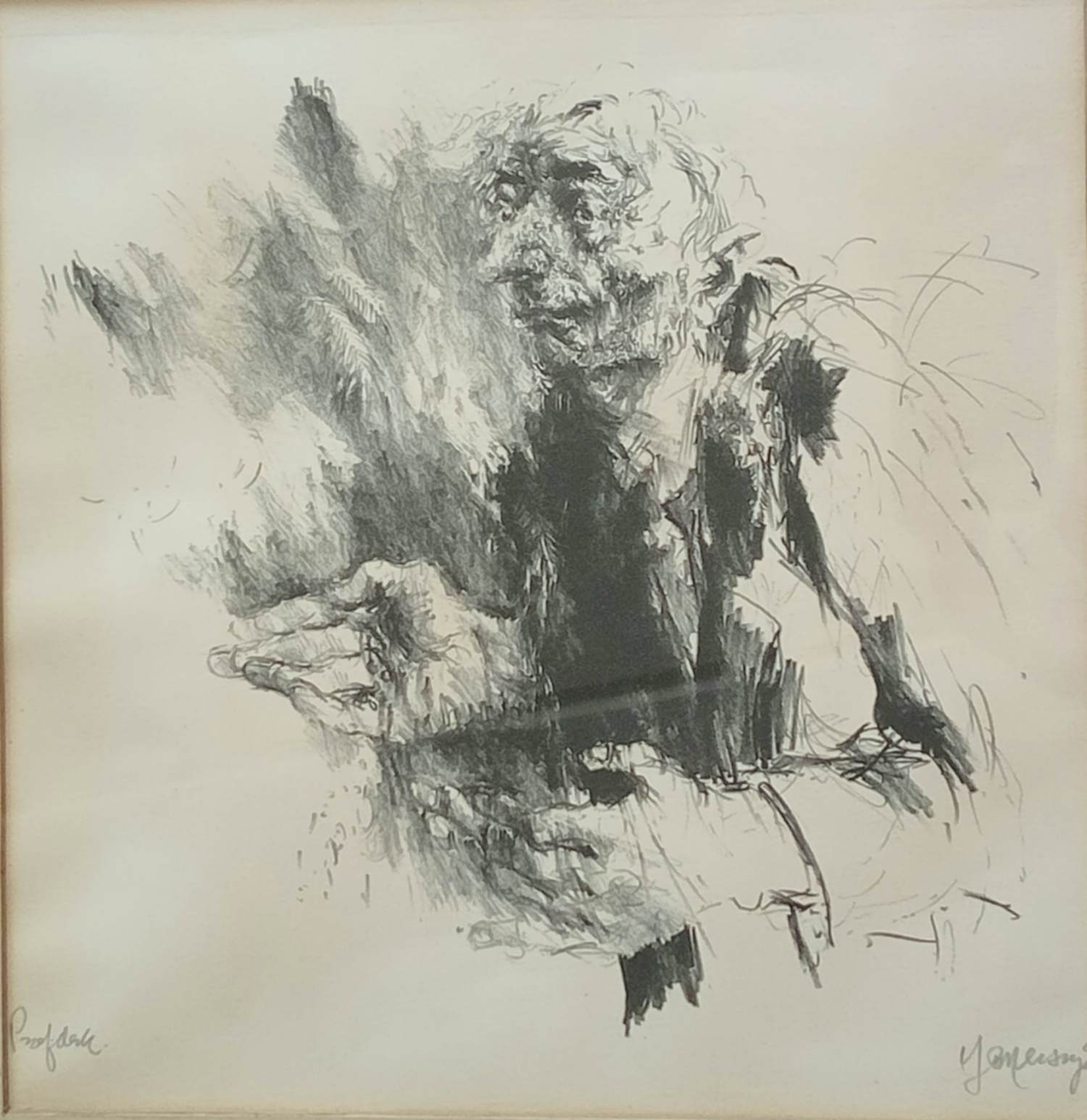 Jan Mensinga - Portret Lithografie kopen? Bied vanaf 75!