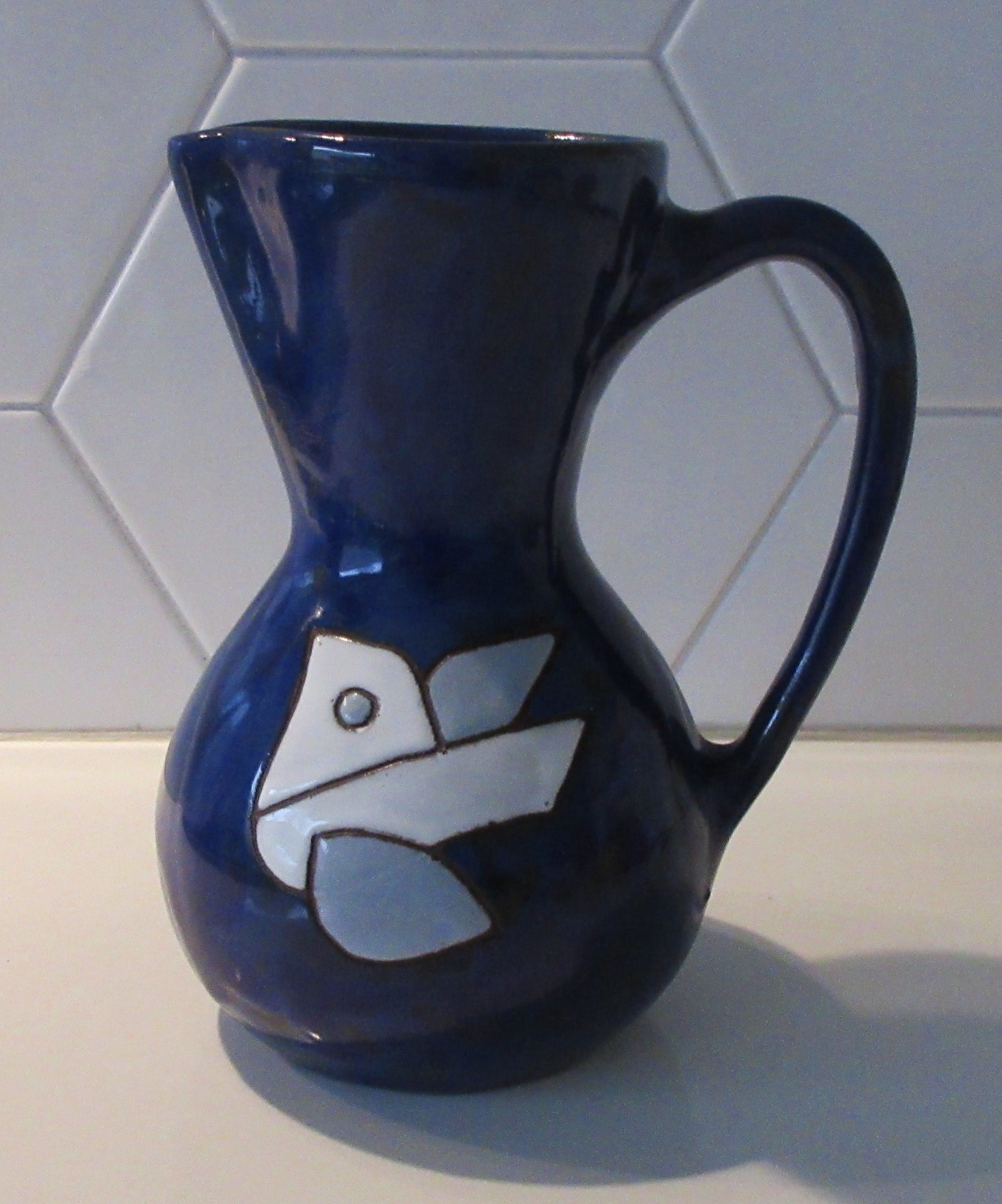 Henk Potters - Blauw kannetje met afbeelding vredesduif kopen? Bied vanaf 1!