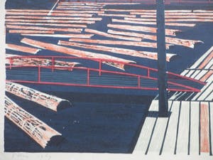 Toon Wegner - Houthaven Finland - Kleurenhoutsnede kopen? Bied vanaf 45!