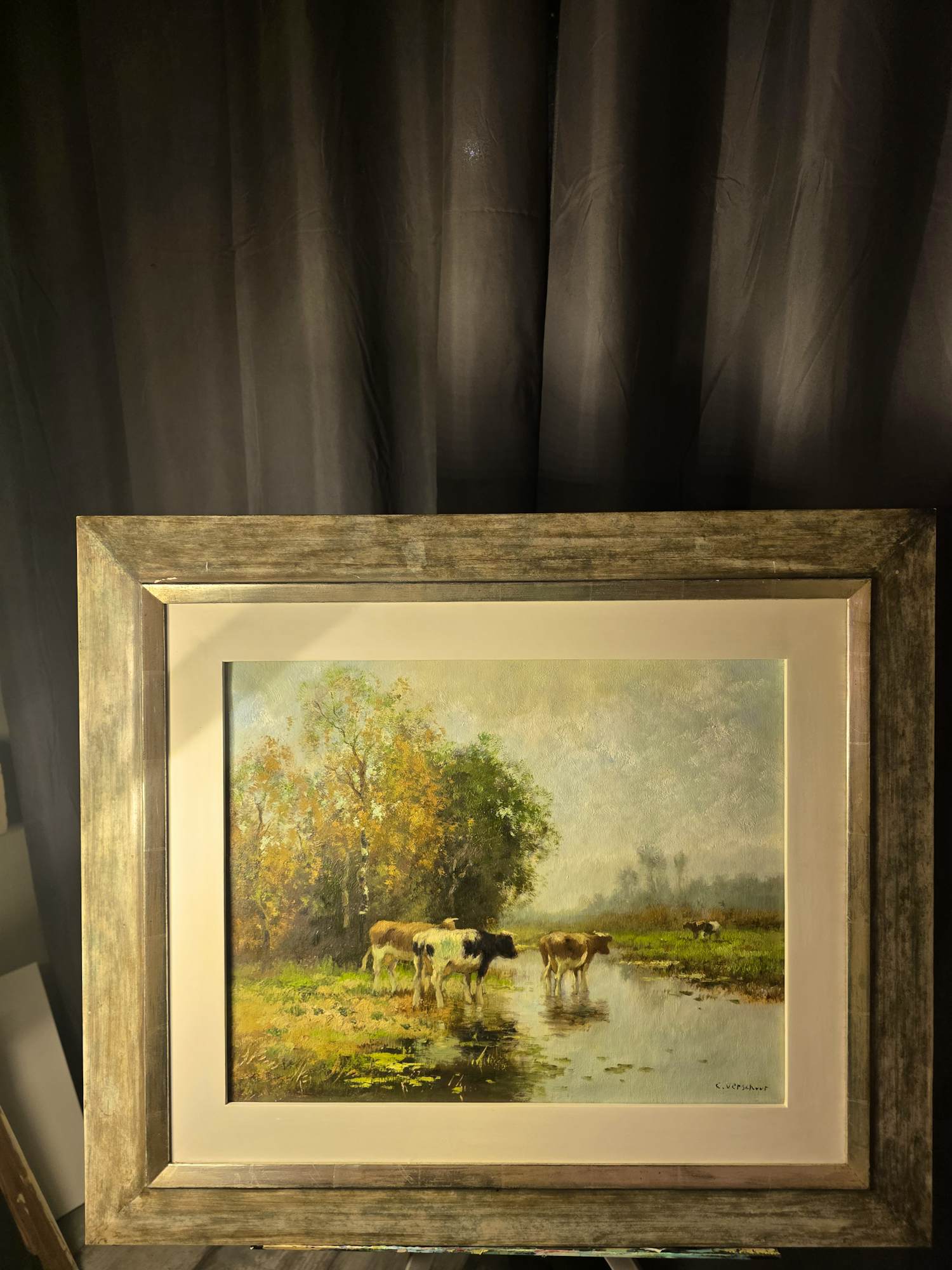 Cor Bouter - Landschap met koeien kopen? Bied vanaf 350!