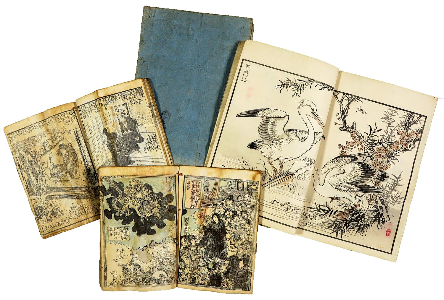 Kunisada Utagawa - en anderen - Lot van vier prent- en tekstboekjes kopen? Bied vanaf 1!