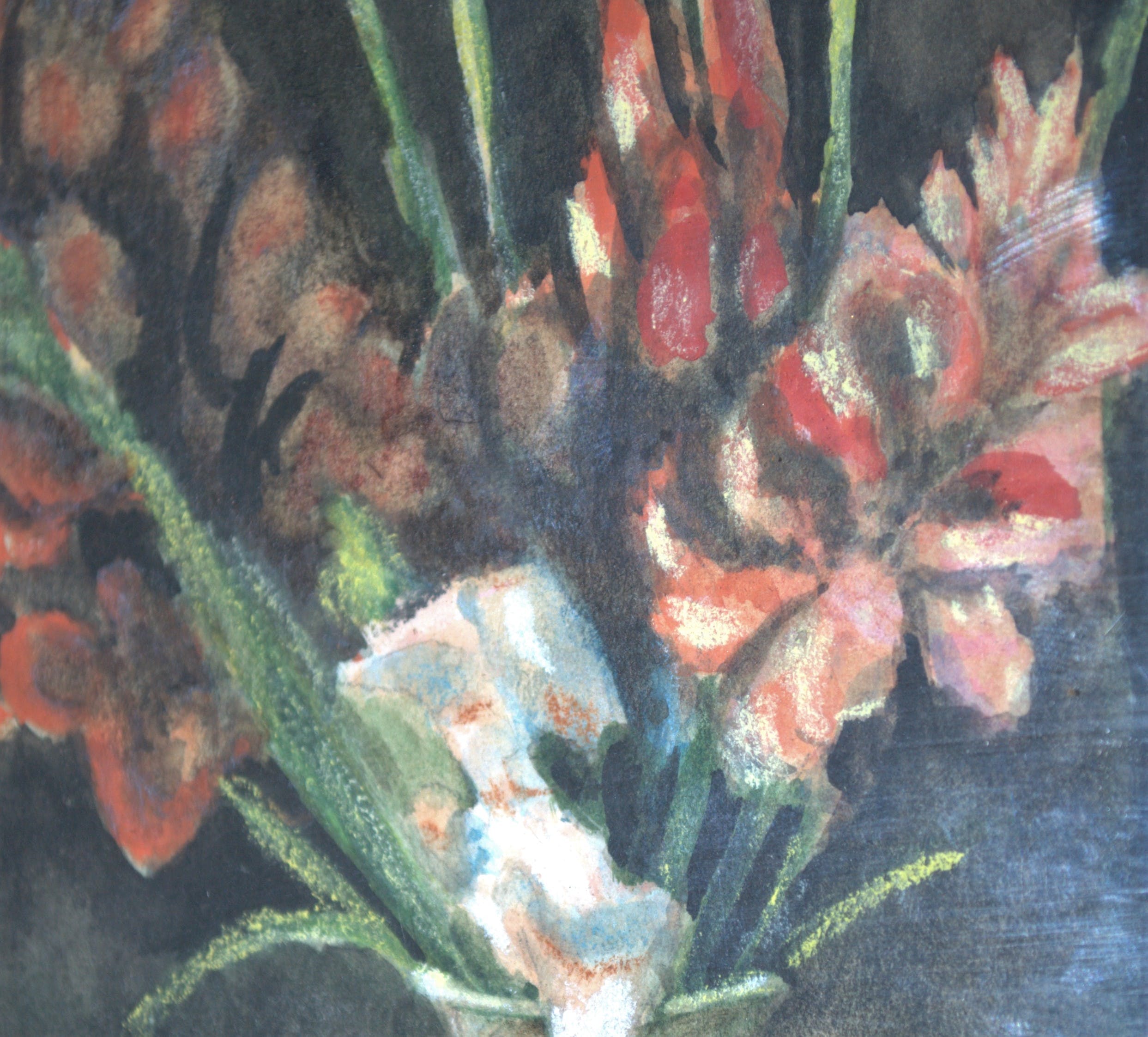 Niet of onleesbaar gesigneerd - stilleven in een vaas - aquarel & krijt - gesigneerd en gestempeld kopen? Bied vanaf 1!