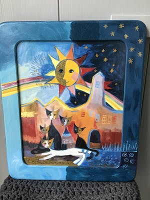 Rosina Wachtmeister - Grote siertegel “ Gatti Vagabondi “ Limited Edition kopen? Bied vanaf 175!