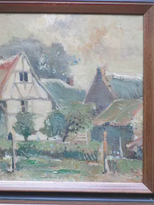 George Tielens - Limburgse boerderij - Olie op doek kopen? Bied vanaf 150!