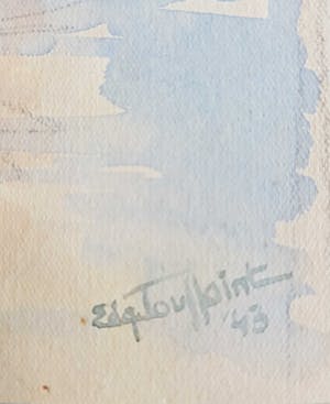 Niet of onleesbaar gesigneerd - 2 x Indische aquarel gesigneerd door "Touissant '43" kopen? Bied vanaf 1!