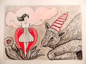 Henry Heerup - Het meisje en de eenhoorn-Cobra verkocht voor € 65!