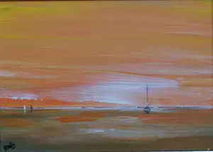 Franklin Meijer - Waddenzee - Droog liggen - Zonsondergang kopen? Bied vanaf 29!