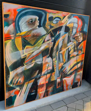 Frits van Eeden - Ingelijste acrylverf: Sunset - 1979 kopen? Bied vanaf 299!