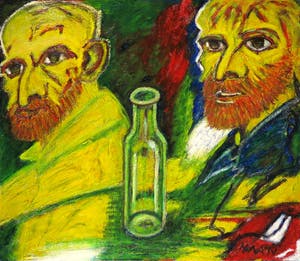 Pieter Haan - Acryl op doek, Van Gogh - Ingelijst (Groot) kopen? Bied vanaf 1!