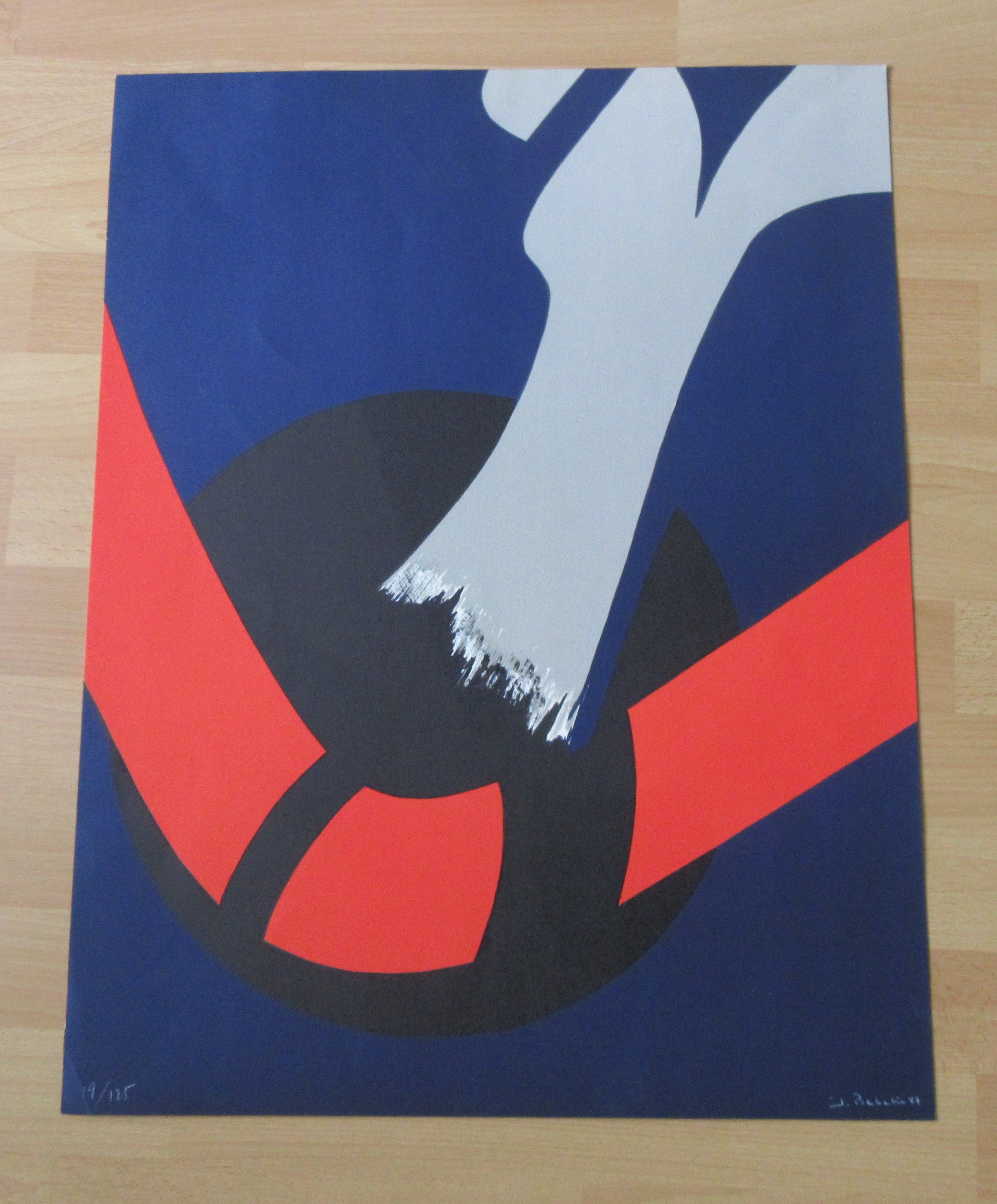 Niet of onleesbaar gesigneerd - Abstracte Zeefdruk - gesigneerd - oplage 125 stuks kopen? Bied vanaf 1!