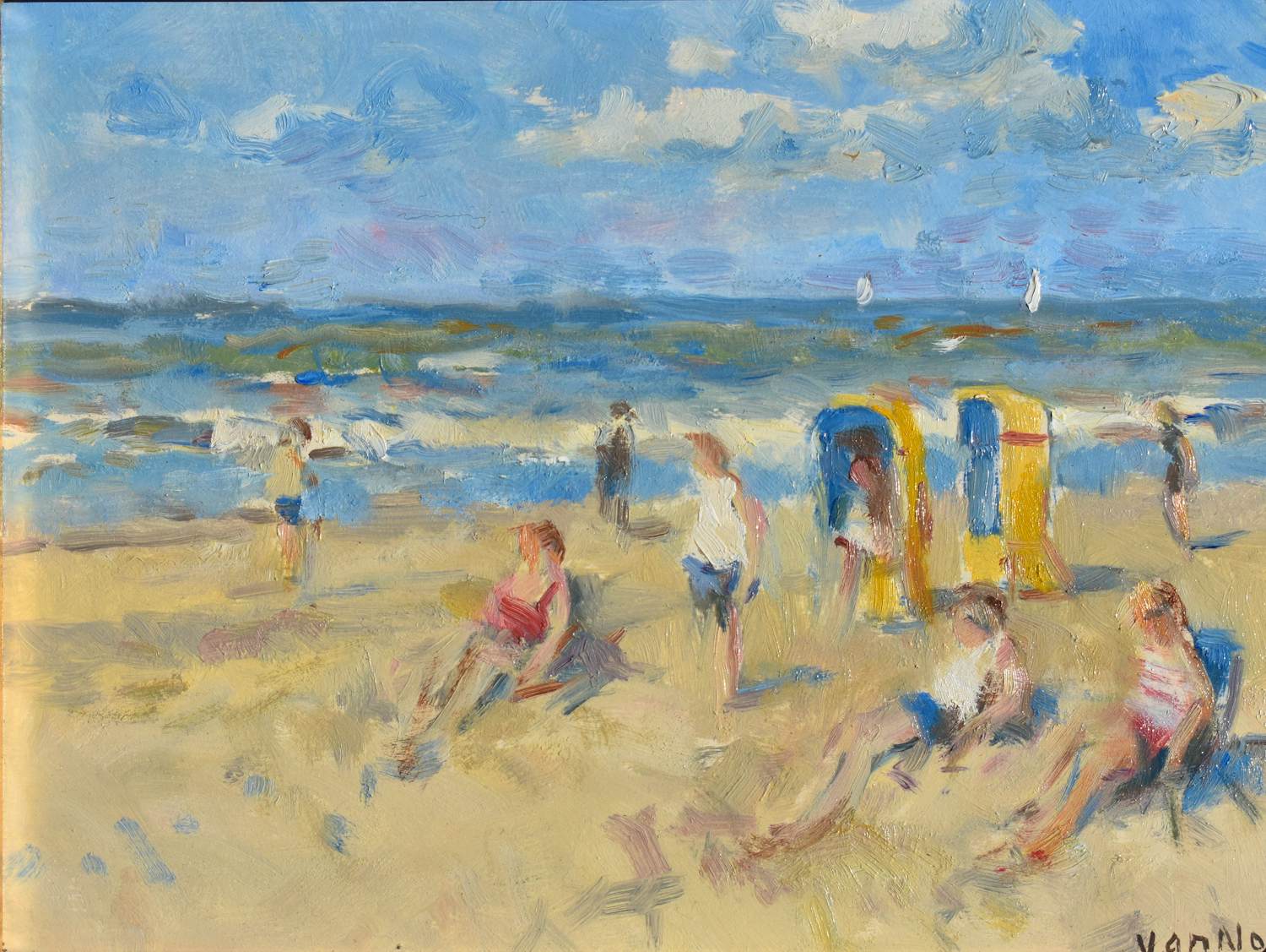 Arie-Kees van Noort - Strandgezicht verkocht voor € 350!