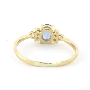 18k geel gouden ring met saffier en briljant geslepen diamant 0.10 ct - rm 18.25 kopen? Bied vanaf 220!