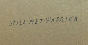 Jan Linschooten - Stilleven met paprika, olieverf op canvasboard (ingelijst) kopen? Bied vanaf 125!