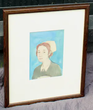 Harm Kamerlingh Onnes - Ingelijste aquarel: Portret van een zuster - 1966 kopen? Bied vanaf 299!