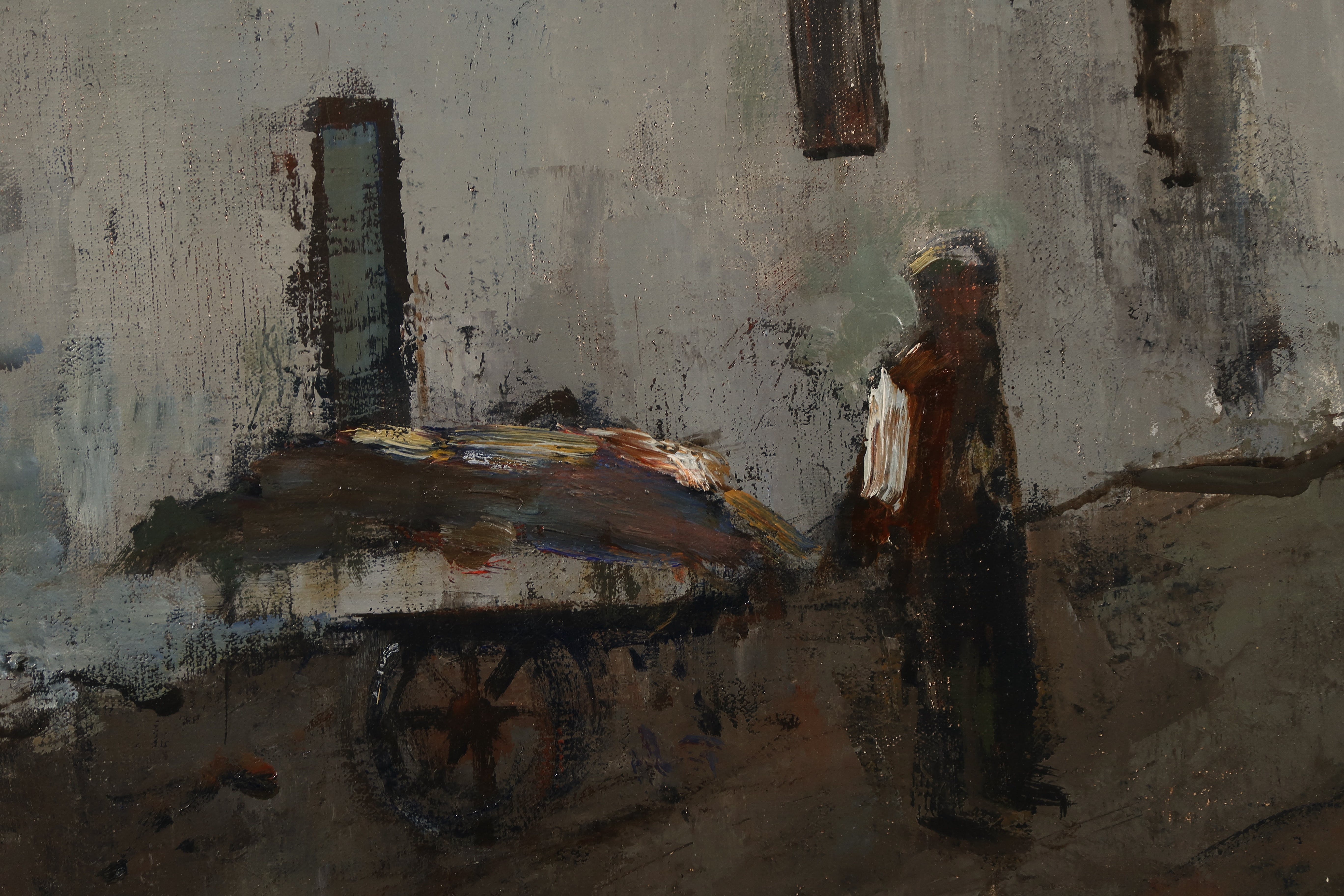 Jan Rijlaarsdam - Olieverf op doek, Straatje in Zuid-Europese stad - Ingelijst kopen? Bied vanaf 950!