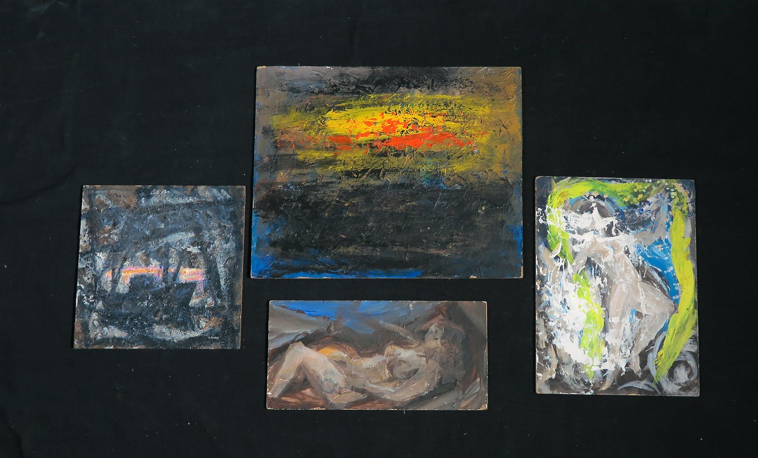 Martin Reisberg - Lot van vier werken, acryl op board Verkocht ...