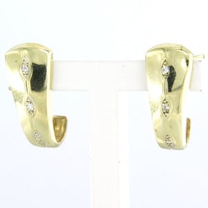 BWG gele oorbellen met single cut geslepen diamant 0,03ct - F/G - VS/SI kopen? Bied vanaf 65!