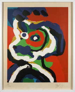 Karel Appel - Green head uit de serie Seven Summer Days - Ingelijst kopen? Bied vanaf 1250!