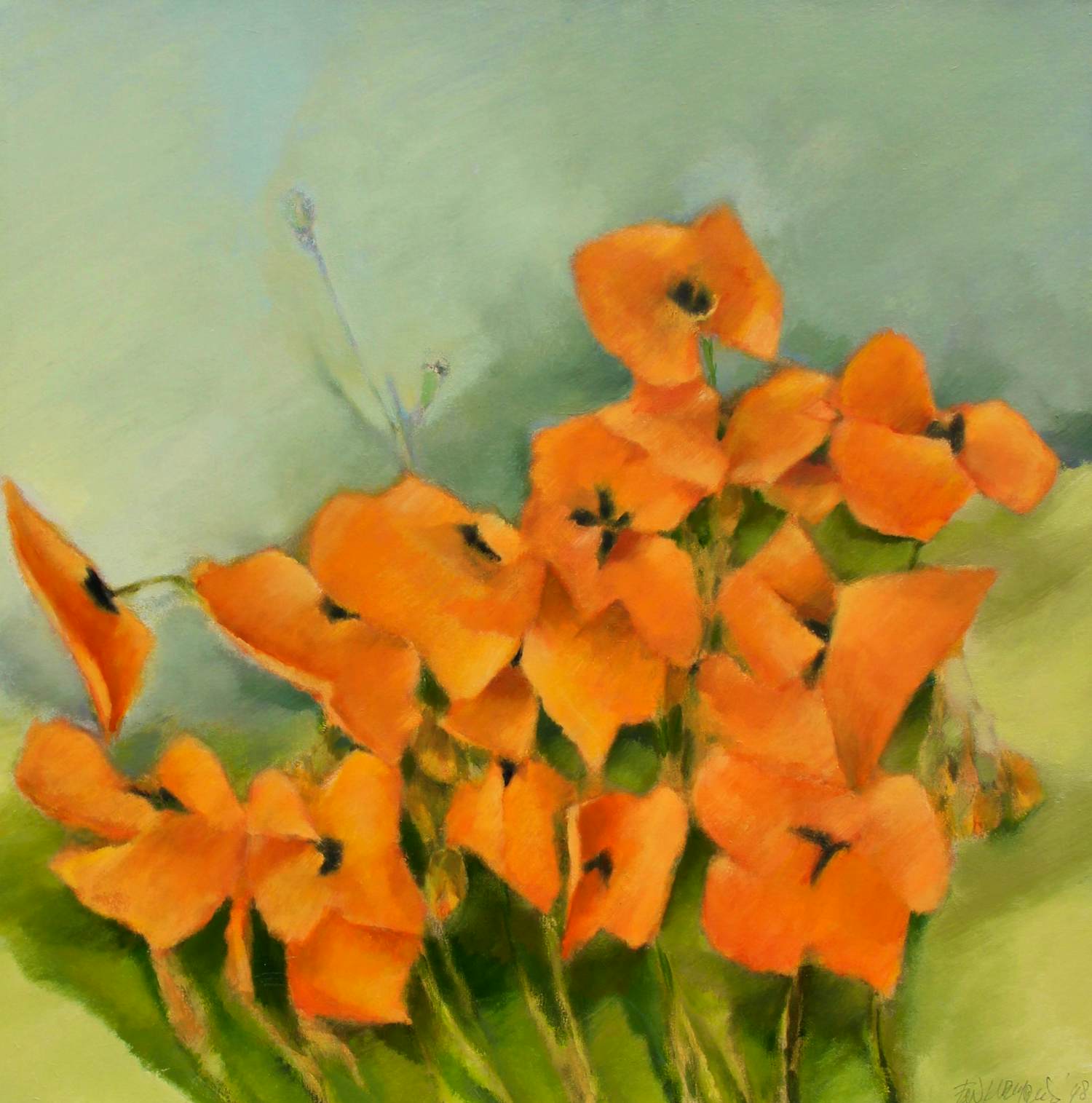 Fon Klement - Ingelijste olieverf: 'Coquelicots' - 1998 kopen? Bied vanaf 1000!