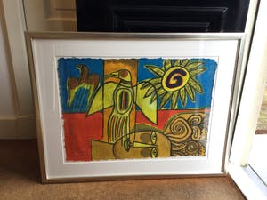 Corneille - C5052-1, Voorstelling met figuur, zon en vogel kopen? Bied vanaf 450!