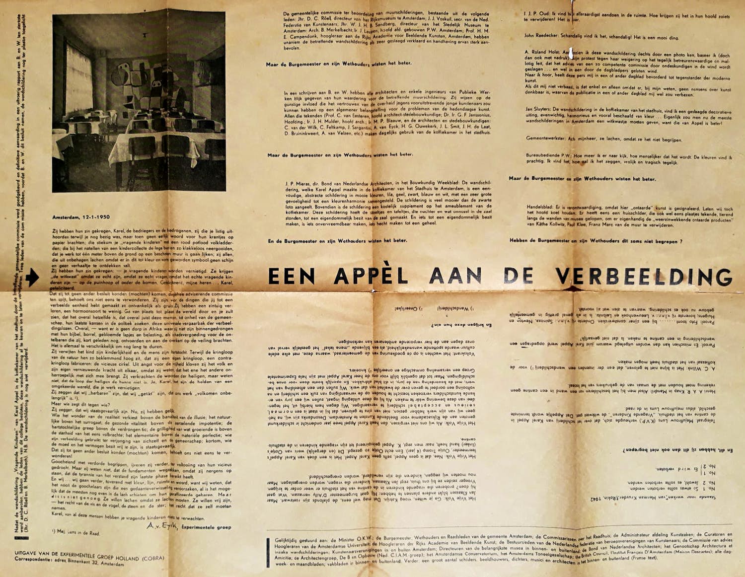 Aldo van Eyck - Een appèl aan de verbeelding, handgesigneerd manifest kopen? Bied vanaf 175!