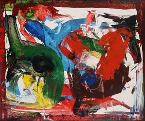 Jan te Wierik - Acryl op board, Zonder titel - Ingelijst kopen? Bied vanaf 500!