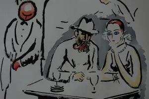 Kees van Dongen - Pochoir - Wijntje drinken - 1925 kopen? Bied vanaf 300!