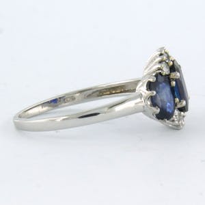 14k gouden ring bezet saffier 1,90ct en single cut geslepen diamant 0.18ct. kopen? Bied vanaf 400!