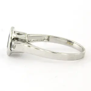 18k wit gouden ring met saffier en square cut geslepen diamant tot. 0.15ct kopen? Bied vanaf 435!