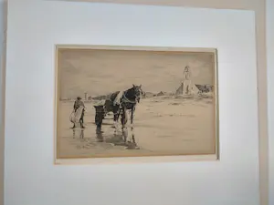 Maarten Langbroek - Garnalenvisser op het strand kopen? Bied vanaf 25!