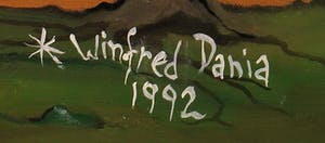 Winfred Dania - Olieverf op doek, Boynay maakt een heilig teken - Ingelijst kopen? Bied vanaf 500!