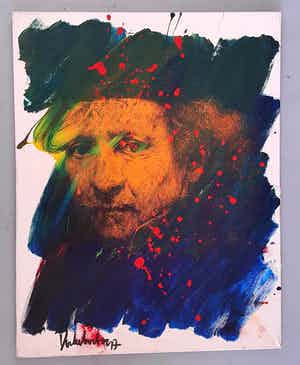 Peter Donkersloot - Peter Donkersloot. 'Rembrandt'. Monoprint verkocht voor € 150!