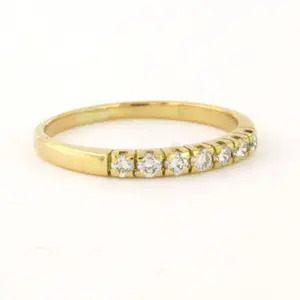 18k geelgouden ring met briljant geslepen diamant tot. 0.24ct – F/G - VS/SI kopen? Bied vanaf 210!