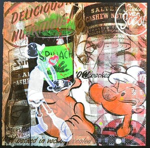 Suzanne van Soest - Gemengde techniek, Spinage Power - Ingelijst kopen? Bied vanaf 1!