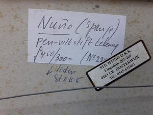 Niet of onleesbaar gesigneerd - Nuno, 1987. Venster met planten. kopen? Bied vanaf 1!